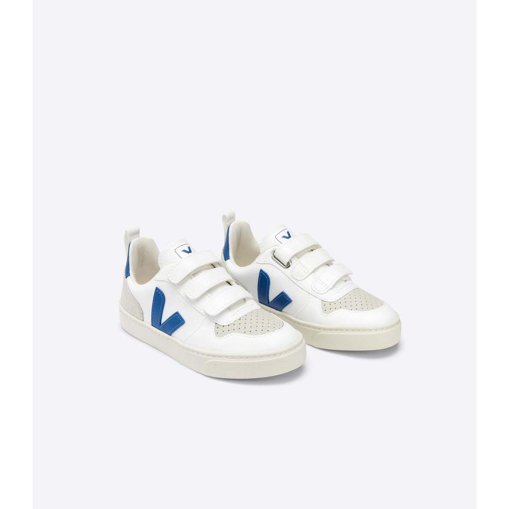 Veja V-10 CWL Kids' Shoes White Indigo | CA 776JPQ